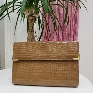 Faux Alligator Skin Clutch